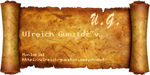 Ulreich Gusztáv névjegykártya